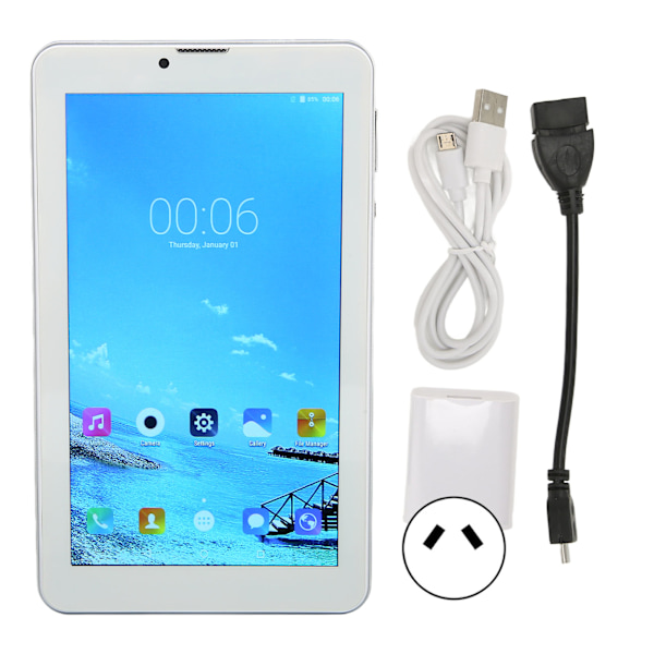 7in Tablet 2.4G 5G RAM 4GB ROM32GB Främre 5MP Bakre 8MP 1960x1080 Octa Cores 5000mAh Tablet för Android10 AU Plug 100 till 240V Röd