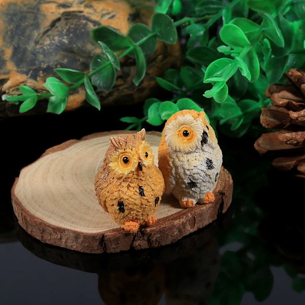 DIY-hantverk Diverse Set Miniatyr Uggla Fe Trädgård Terrarium