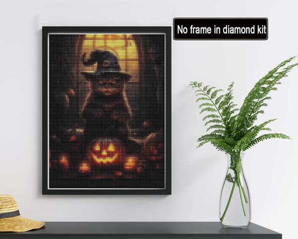 30*40cm DIY Halloween timanttimaalaustarvikkeet, haamukissa 5D