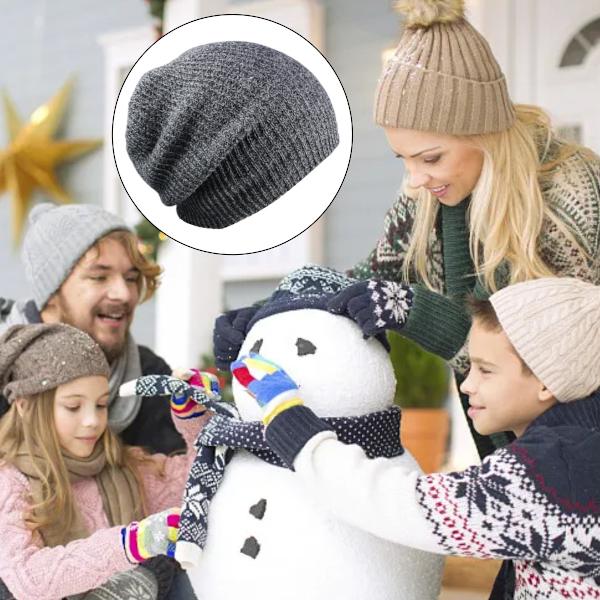 Randig Pullover-mössa för höst och vinter, herr- och dammössa i varm ull för höst och vinter, stickad utomhusmössa