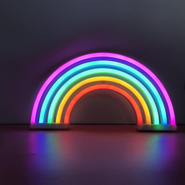 Regnbue LED Neonlys Kunst Farverig Neonlampe Indendørs Natlys