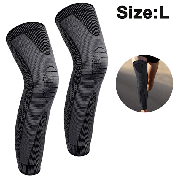 1 par Full Leg Compression Knäskydd för kvinnor och män, långa