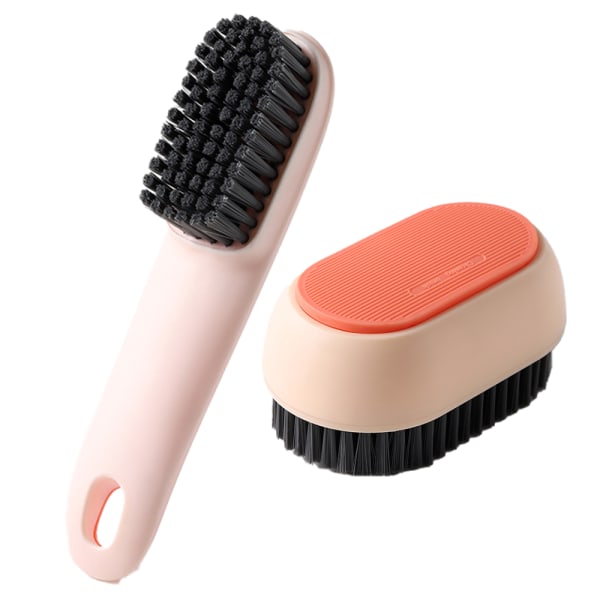 Tvättborste Skoborste Skorengöringsborste Pink Shoe Brush + Pink Clothes Brush