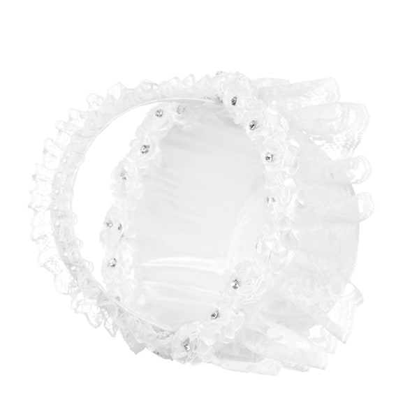 Elegant stor bröllopsblomkorg med vit spets