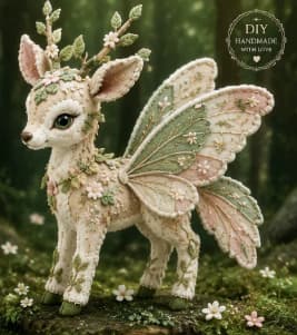DIY Patchwork-sæt: Magisk Skovhjortevogter - Begynder Håndsyet 3D-dukke - Helende Pynt/Gave