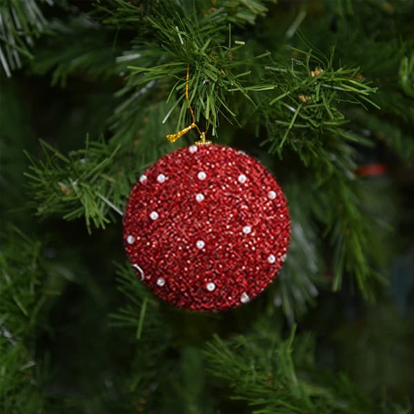 Julekuglepynt, juletræskugler til juletræer bryllupsfest feriepynt red