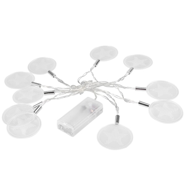 178cm 10LED Akryl Disk LED Ljuskedja för Festlig Semester Dekoration Pentagram
