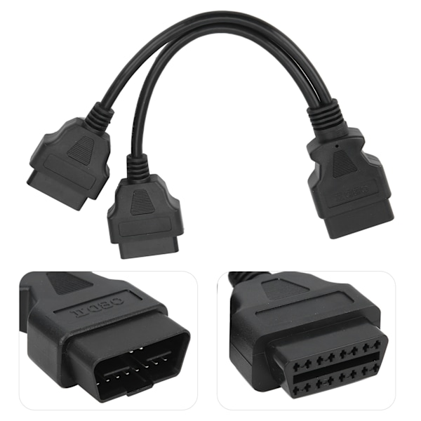 16-Pin OBD2 Kabel 1-till-2 Förlängningssplitter Bil Diagnostisk Kontakt Adapter 30cm Förlängningslängd