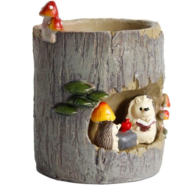 Blomkruka Succulent Planter Trähålskrukor Resin Blomväxt P