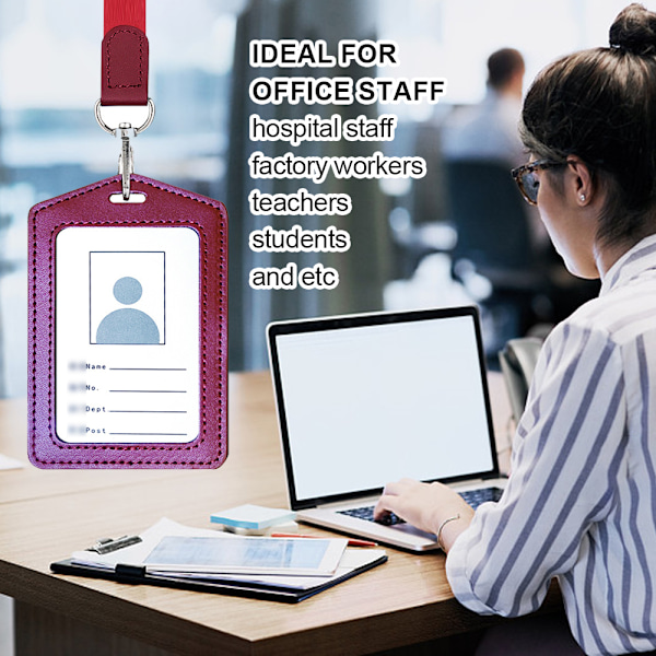 2-pack läder ID-korthållare, vertikal/transversal ID