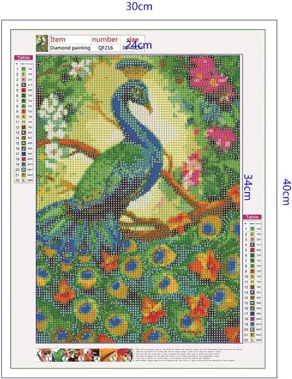 DIY Diamant Maleri Sæt Påfugl Puslespil 5D Rhinestone Mosaik Emb
