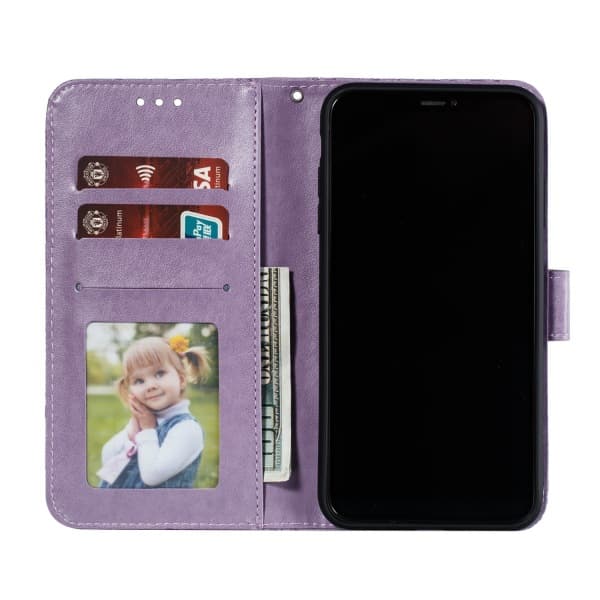Præget Blonde Blomster Flip Cover til Samsung S22 purple