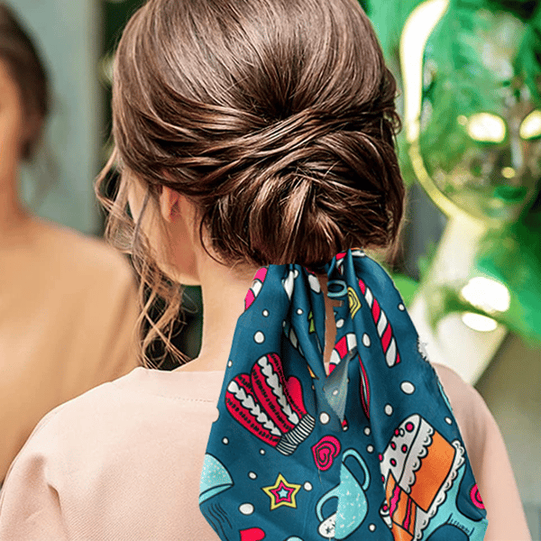 Halloween Hår Scrunchies, Pumpa Hårband Satin Elastiska, för Jul Nyårsdagen Flickor style 1