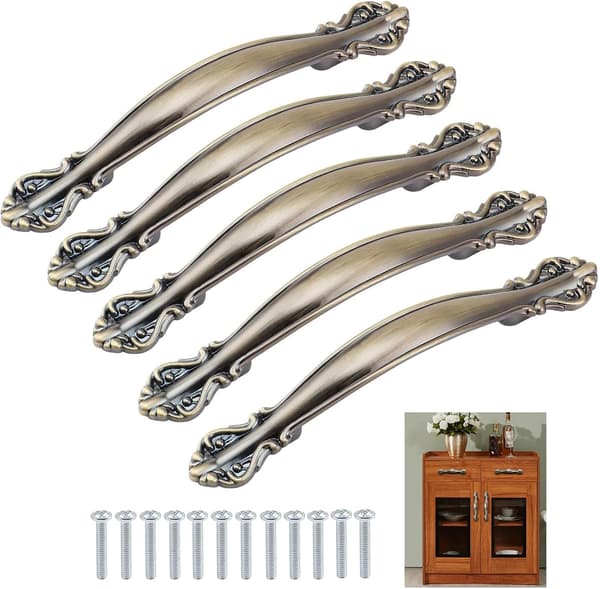 6 st Gröna Brons Vintage Skåpshandtag, Möbel Dörrhandtag H