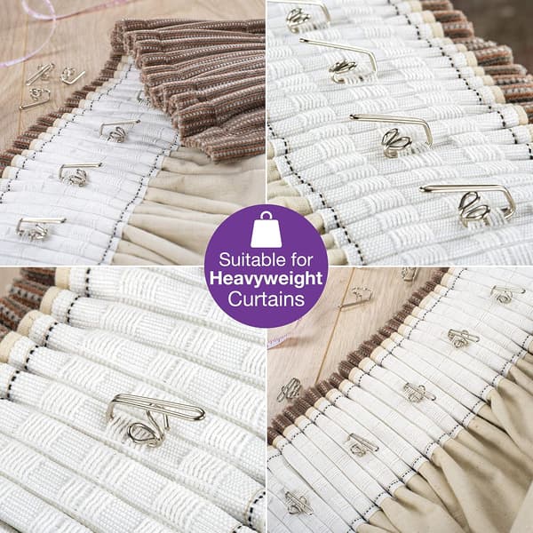 Kraftiga Metallgardinkrokar (50-pack) Gardiner, Draperier, Rynkband