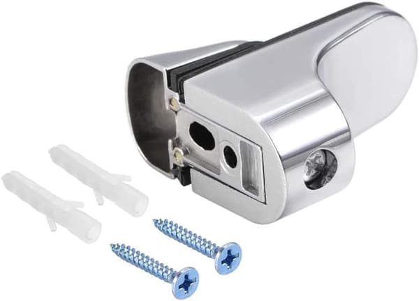 4 stk. glasshyllebrakett, solid sinklegering, justerbar glassklemme
