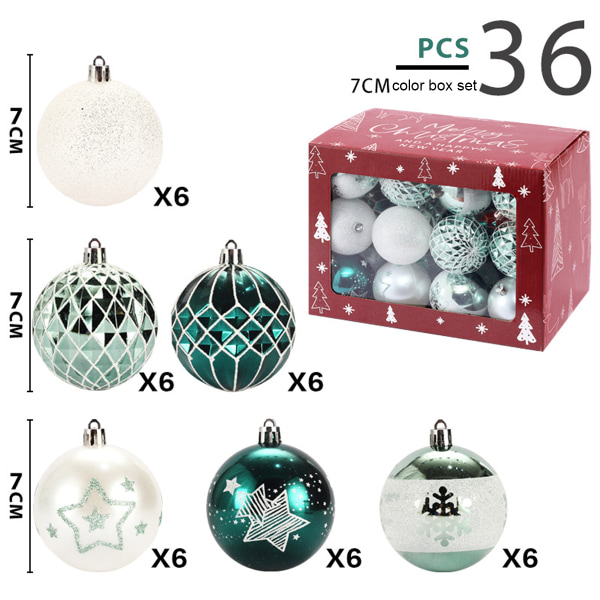 Christmas Tree Ornaments, 7cm/36Pcs Christmas Ball Decoration