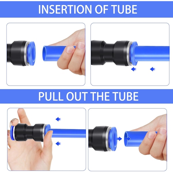 10-pack 12 mm OD Push-On Luftkopplingar PU-12 Snabbkopplings Luftkopplingar