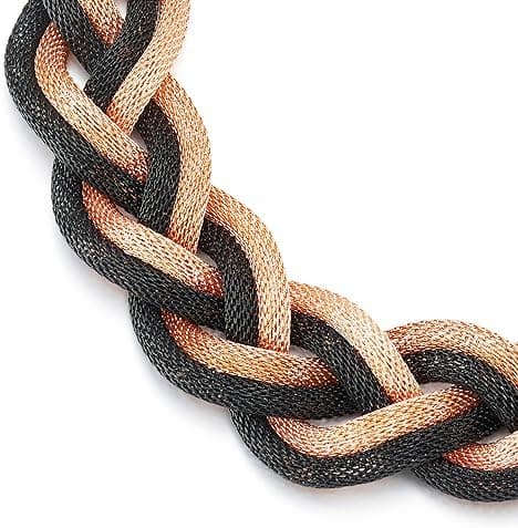 Statementhalsband, flätad ihålig kabel stor haklapp choker krage, klänning bal