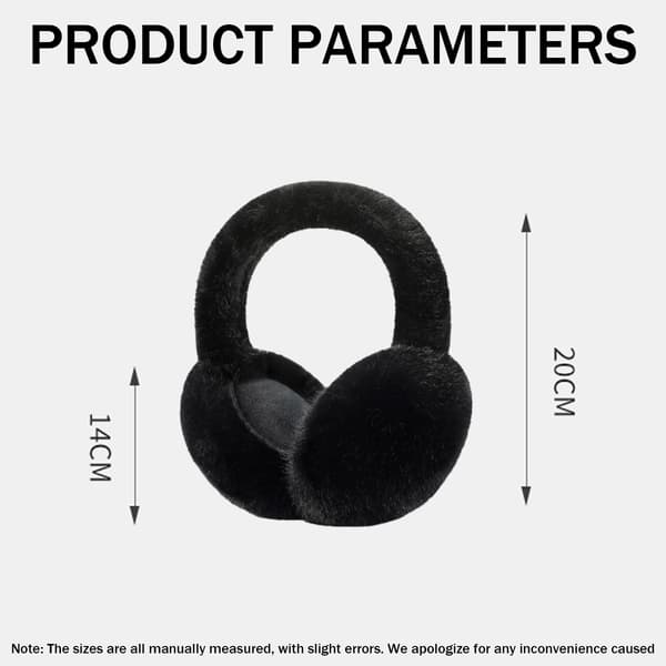 Foldbare ørevarmere til kvinder, koldt vejr, fluffy ørevarmere, vintervarme pandebånd, søde slouchy ørevarmere Black