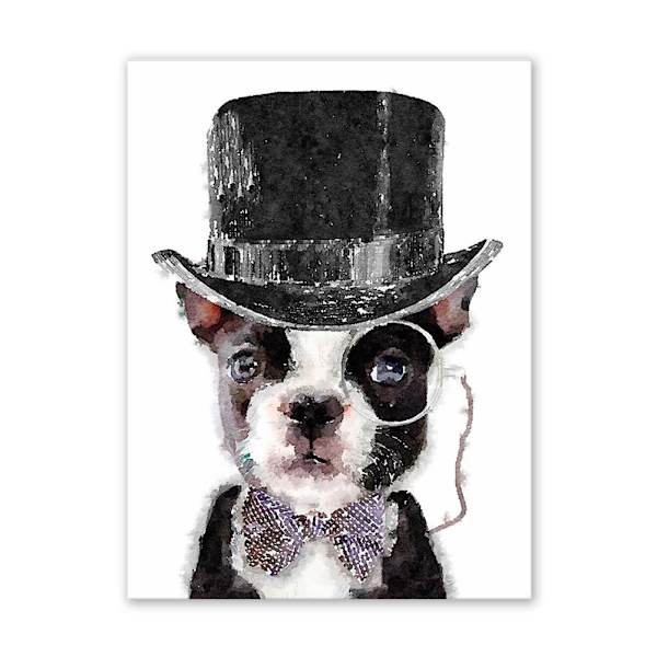 Elegant hundmönster Modern Canvas Wall Art Målning Tryckt