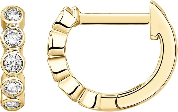 Sølvstolpe Pave Cubic Zirconia Huggie Hoop øredobber for kvinner