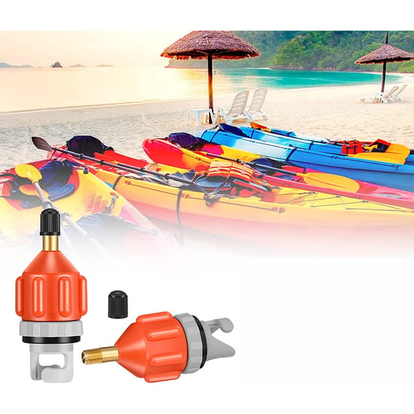 Pumpeadapter, adapter til kompressor, bærbar SUP-ventiladapter, oppustelig bådventiladapter til kajak, oppustelig båd, SUP-board Orange