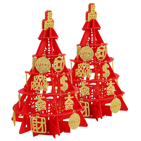 2 Set 32x20cm DIY Filt Julgransprydnader för Trädgård Gård