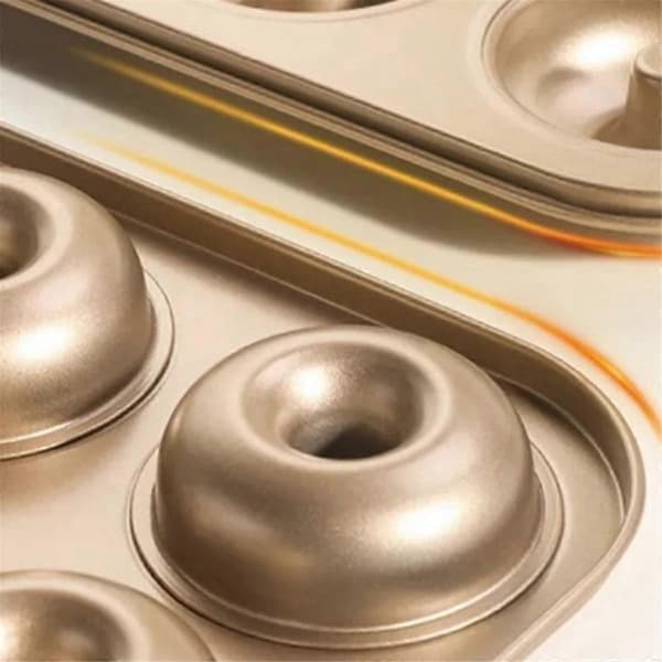 Huller Donut Kageform DIY Chokolade Kage Dessert Cookie Muffin Bageform Håndlavede Redskaber 6 Kop Guld