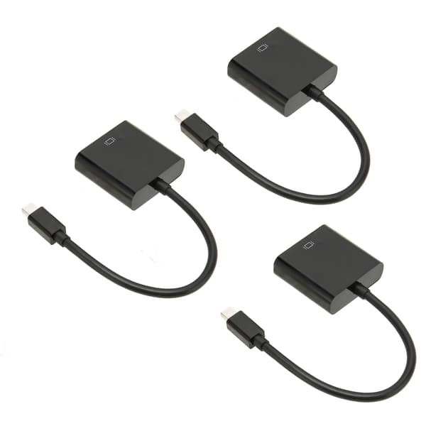 3 stk. Mini DP til VGA Adapter 1900x1200 60Hz Stabil Transmission Plug and Play Mini DisplayPort til VGA Adapter til PC