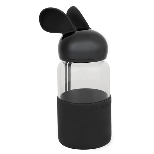 340 ml söt kanin barn bärbar glas transparent vattenflaska
