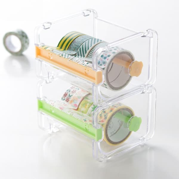 4-pak Klar Synlig Bord Multi Washi Maskeringstape Dispenser