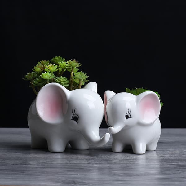 Elefant Sukkulenter Krukor Vas Keramik Blomkruka Bonsai Krukor