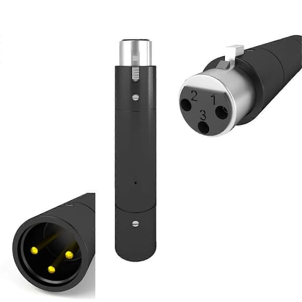 Profesjonell XLR 3-pinners 48V fantomstrømadapter for dynamisk mikrofon 28dB forforsterkeradapter