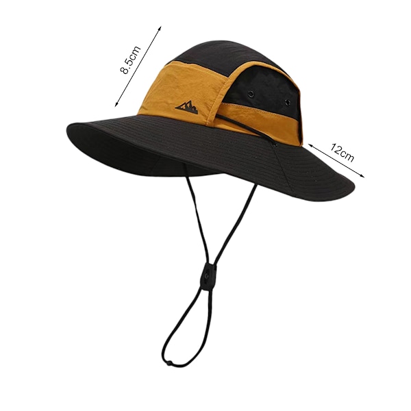 Unisex fiskehatt Safari Bredbrättad strandhatt Solhatt Sommar UV-skydd hatt Black