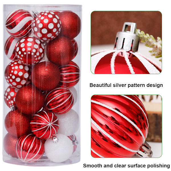 6cm/2.36” Christmas Ball, 30Pcs Christmas Tree Baubles