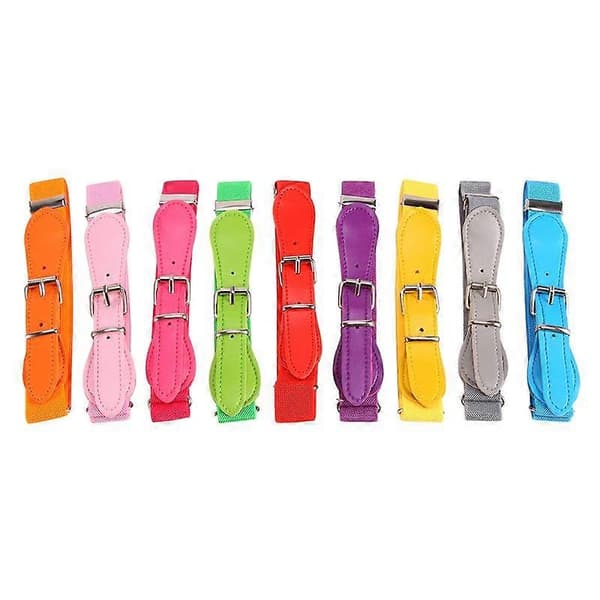 9 stk justerbare elastiske belter for barn, småbarnsbelter med spenne for barn, 30-65 cm, levende stil