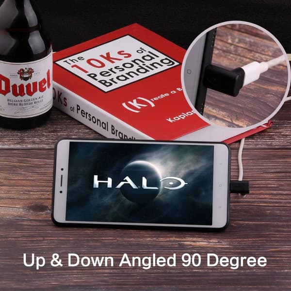 2-pack USB Type C hane till hona-adapter, vinklad 90 grader höger