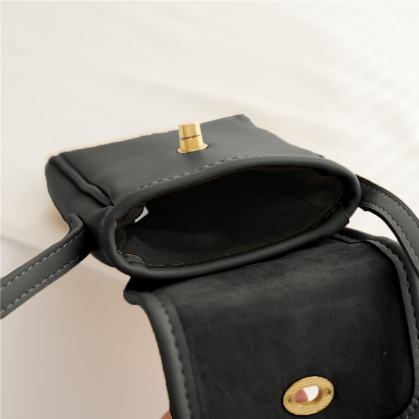Mini PU mobiltelefonväska söt flip Messenger väska en axel