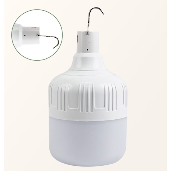 2 stk, Oppladbar LED-lyspære, USB-oppladbar, Strømbrudd E