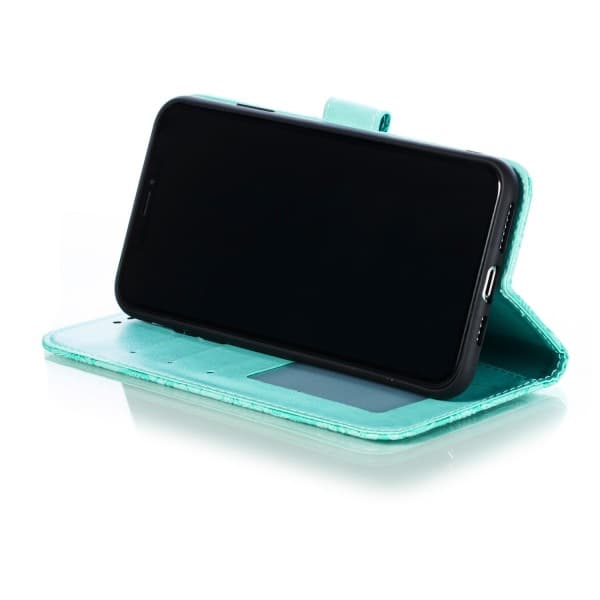 Preget blonde-mønstret flip-deksel til Samsung Note20 Ultra green
