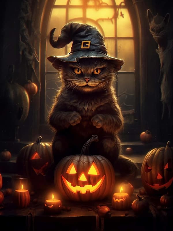 30*40cm DIY Halloween timanttimaalaustarvikkeet, haamukissa 5D