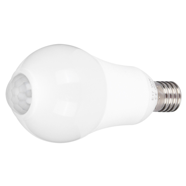 E17 Infraröd Induktion Mänsklig Sensor Glödlampa 5W LED-lampa för Korridor Balkong 100265V(Vitt ljus 5800K )