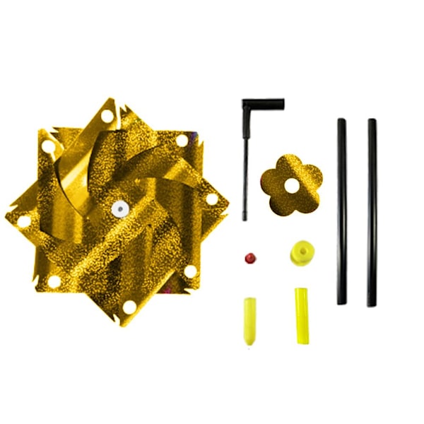 Spettmonterade snurror för trädgårdar, reflekterande väderkvarnar mot ...