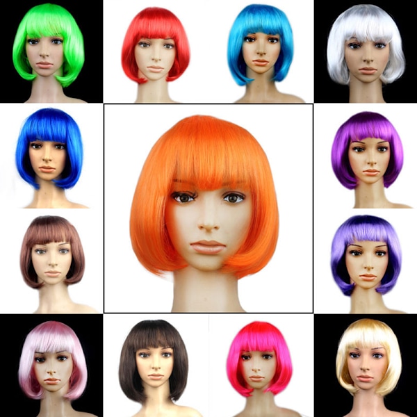 Fashion Women&Girls Sexy Wigs ，Full Bangs Short Straight Wig