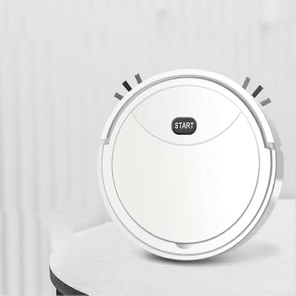 3-i-1 Våd- og Tørrobotstøvsuger Mopping Støvsugning Genopladelig Elektrisk Fejemaskine Smart Gulvrenser-Hvid