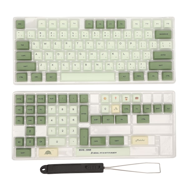PBT Keycaps 125 Tangenter Matcha Färg Japansk Stil för Cherry Höjd DIY 5 Sidor Sublimering Mekanisk Tangentbord Keycap