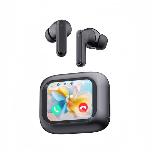 Sorte LX‑10 Fuld-farve Touchscreen Støjreducerende Bluetooth Hovedtelefoner: Bluetooth 5.4 Trådløse Hovedtelefoner