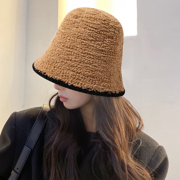 Varm Ull Cloche Hatt Solid Vinterbøttehatter