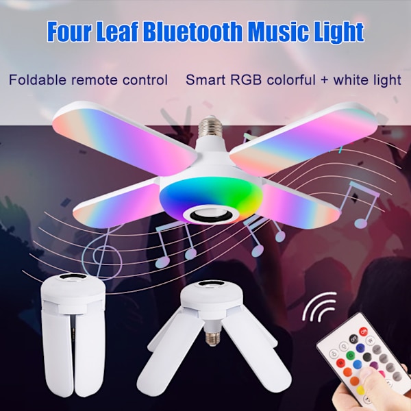Fyrbladig Bluetooth Musik Ljus LED Färgglad Högtalare Fällbar